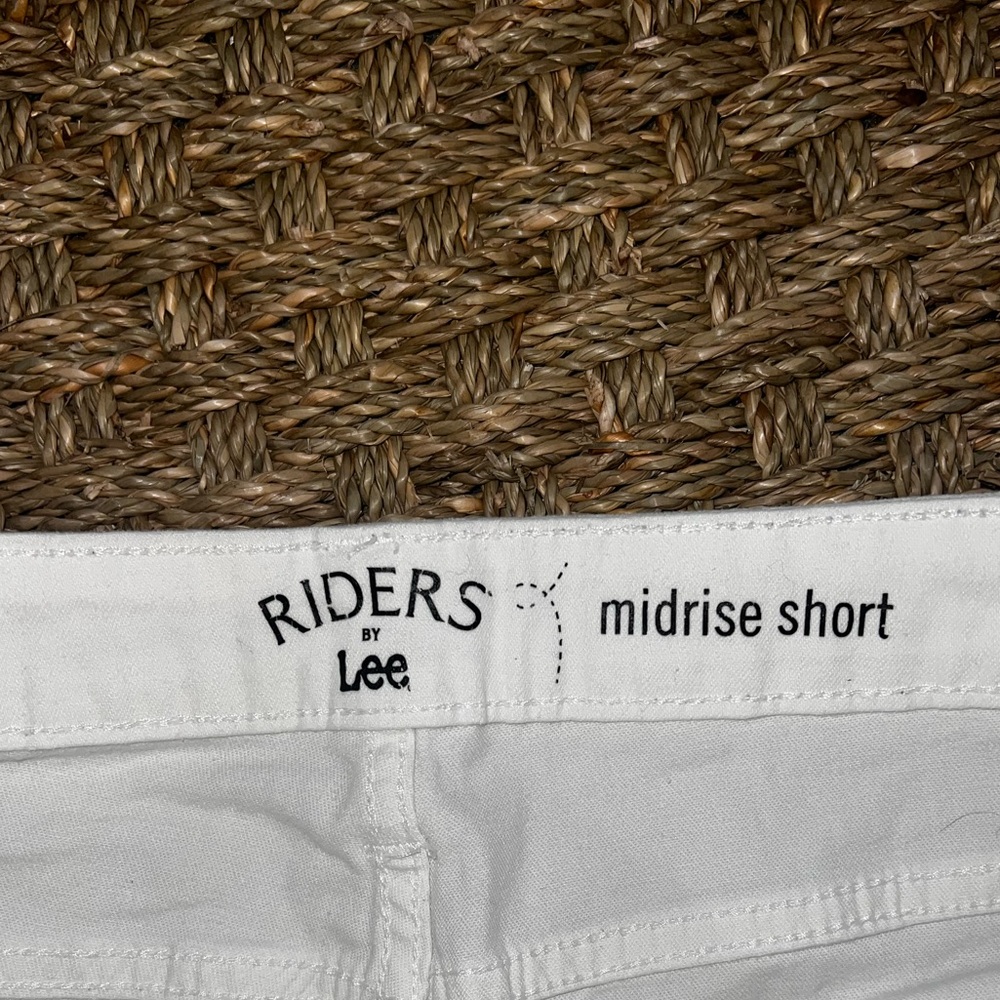 White Mid Rise Denim Shorts - Picture 5 of 8
